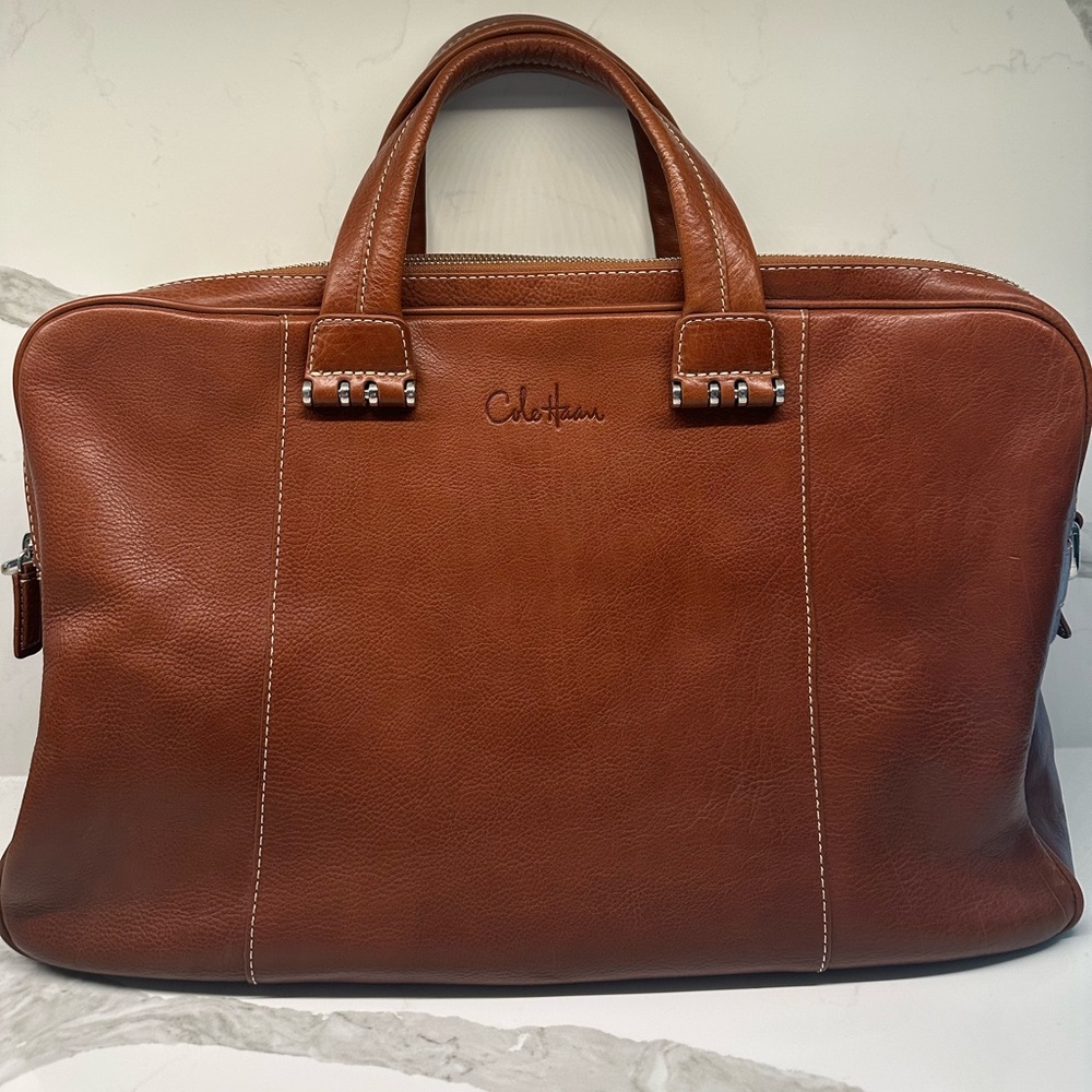 Cole Haan Brown Leather Briefcase with Sturdy Construction (EUC)